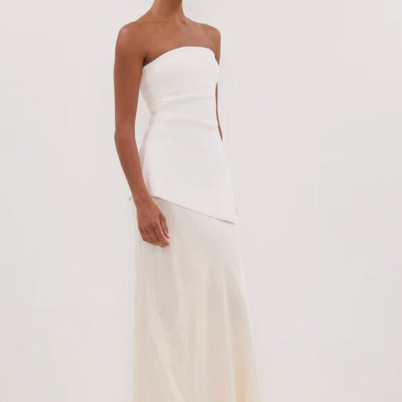 Off White Longline Bandeau Top - Picture 4 of 6